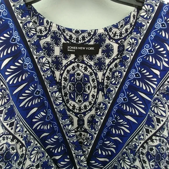 Jones New York blue print dress - Picture 3 of 8
